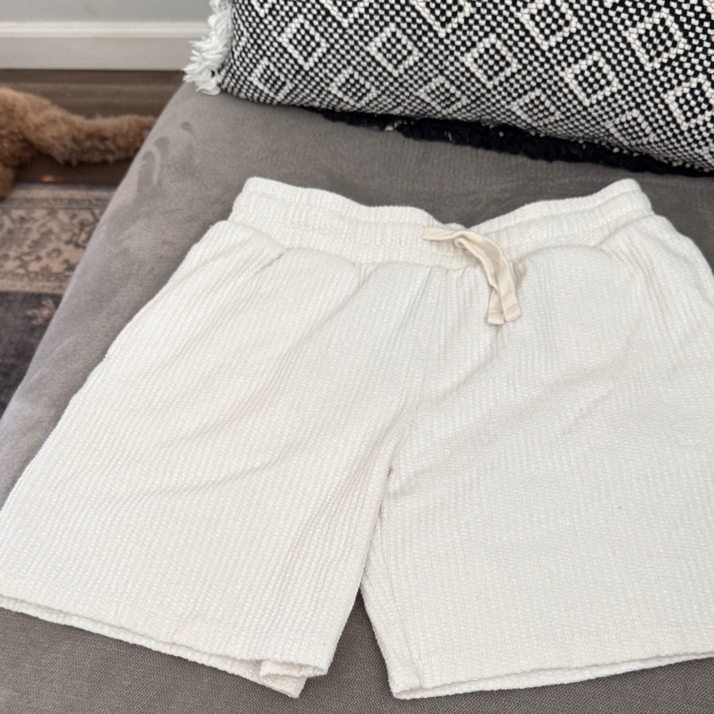 H & M kids Cream Knit Drawstring Shorts